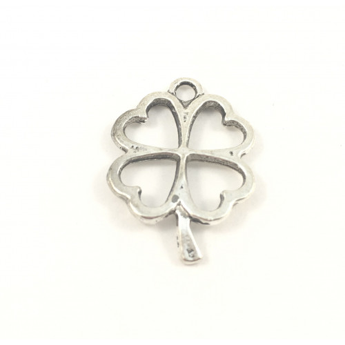 Metal silver empty clover pendant*